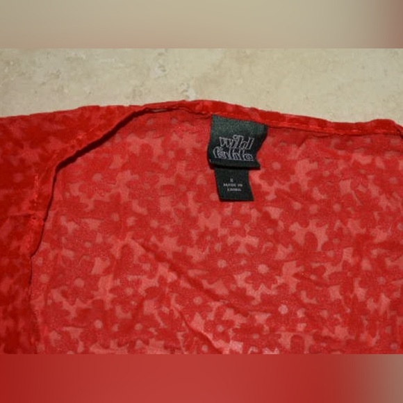 Wild Fable Velvet Floral Retro Cross Tie Crop Top Cardigan Size Large - Picture 2 of 7